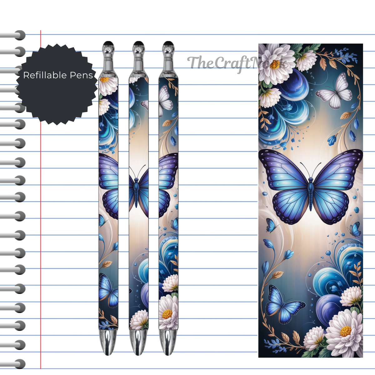 Butterfly Refillable Pens, multiple options and Images available. TheCraftNook