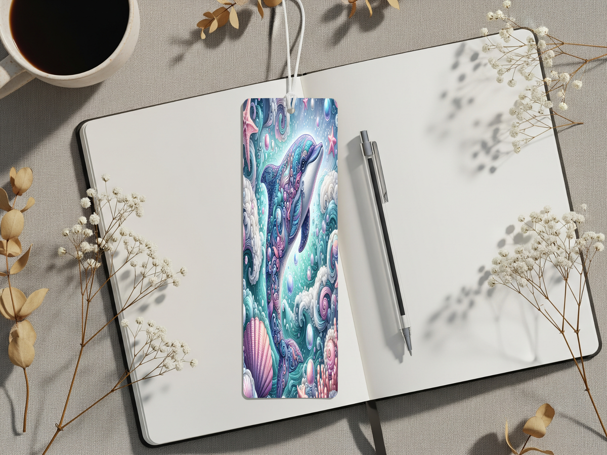 Aluminum Metal Bookmarks, Dolphin images. Make every chapter a splash! TheCraftNook