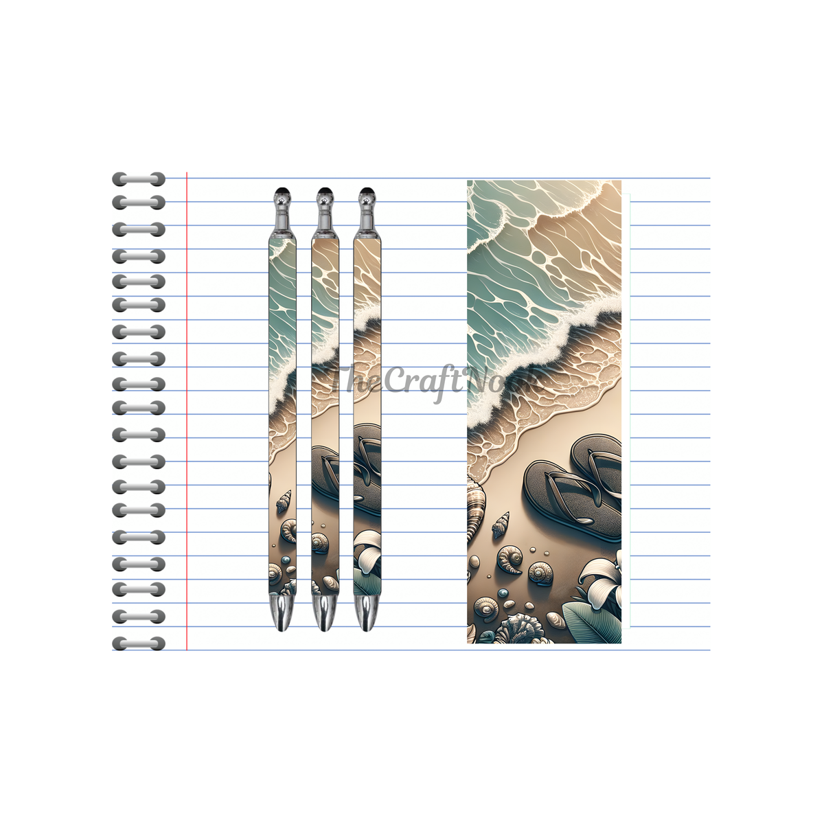 Refillable Pens, Beach Images multiple options and Images available. Beach vibes in every stroke. TheCraftNook