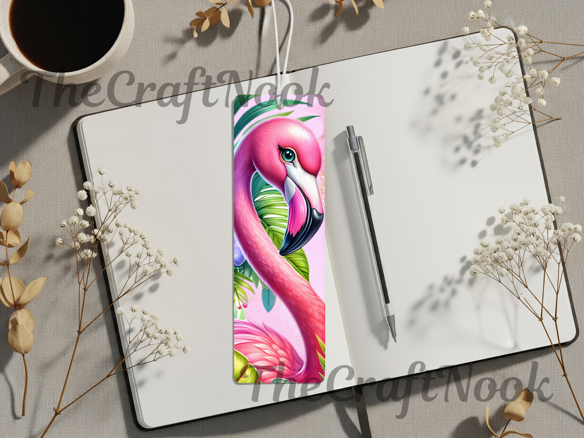 Tropical Whimsy Flamingo Aluminum Metal Bookmarks TheCraftNook