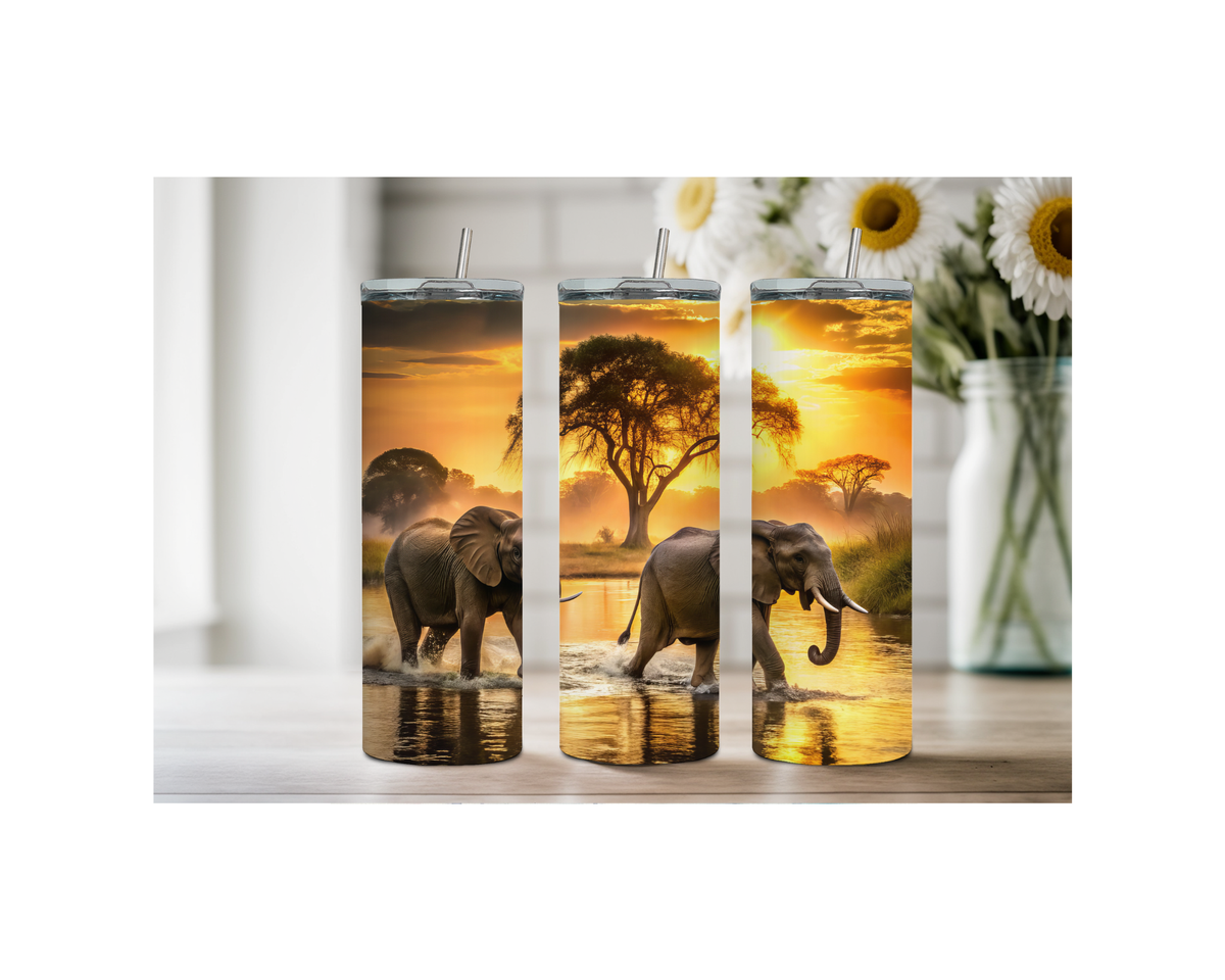 20 ounce Wise & Wonderful Elephant Stainless Tumbler. Multiple Sizes and Images Available. TheCraftNook