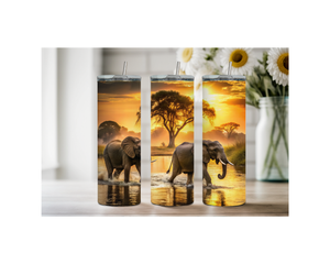 20 ounce Wise & Wonderful Elephant Stainless Tumbler. Multiple Sizes and Images Available. TheCraftNook