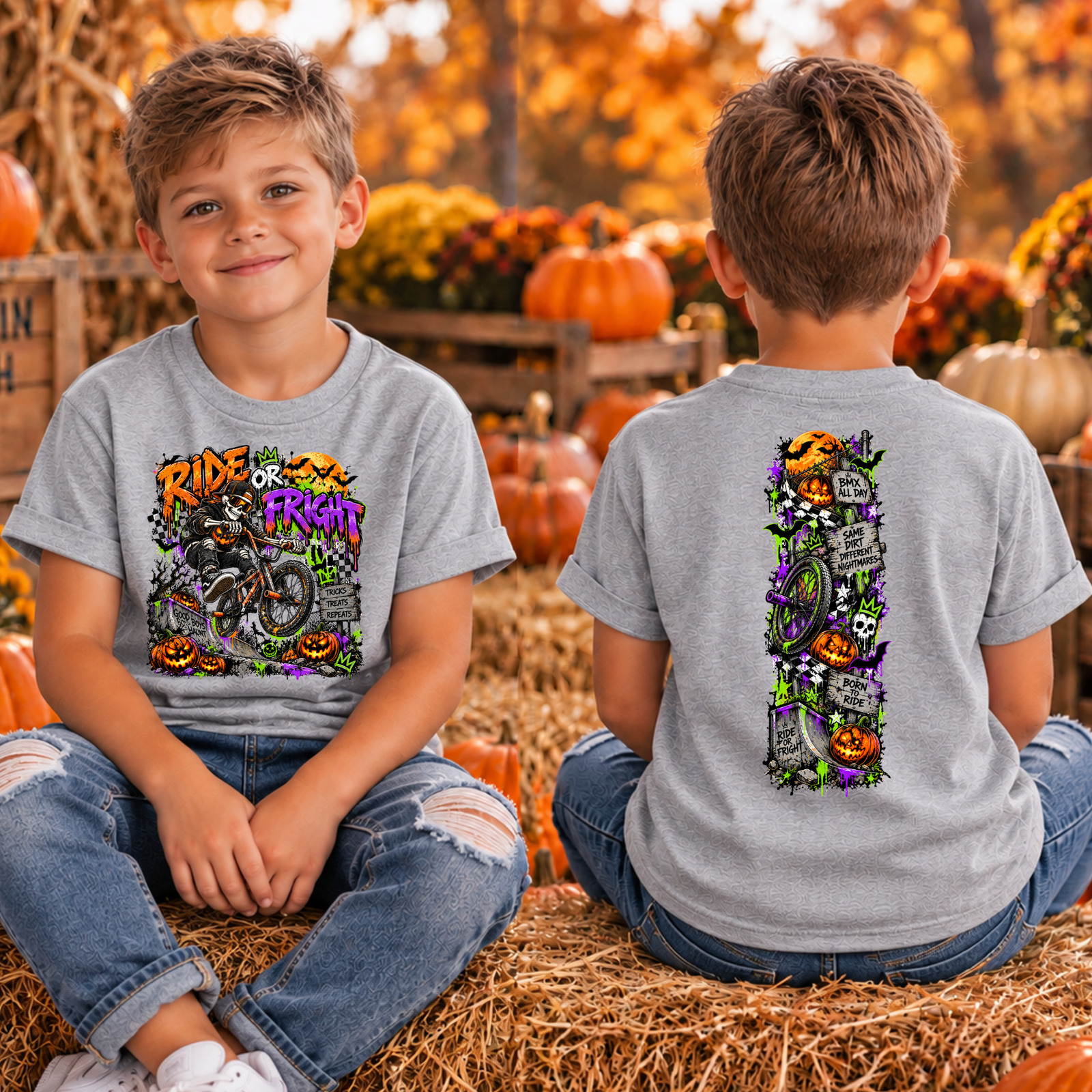 Kids Ride or Fight Front and Back Graphics TheCraftNook