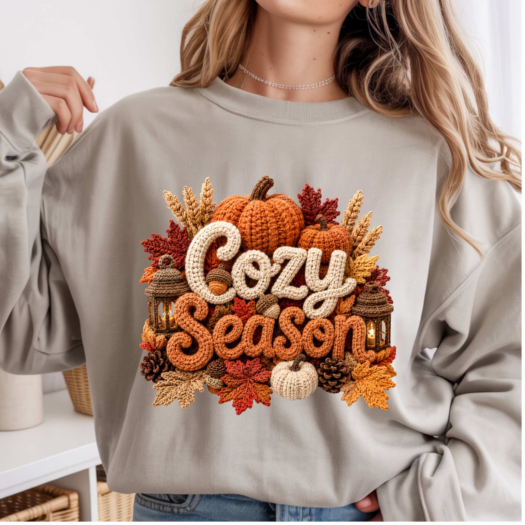 Cozy Season Faux Yarn Sweatshirt