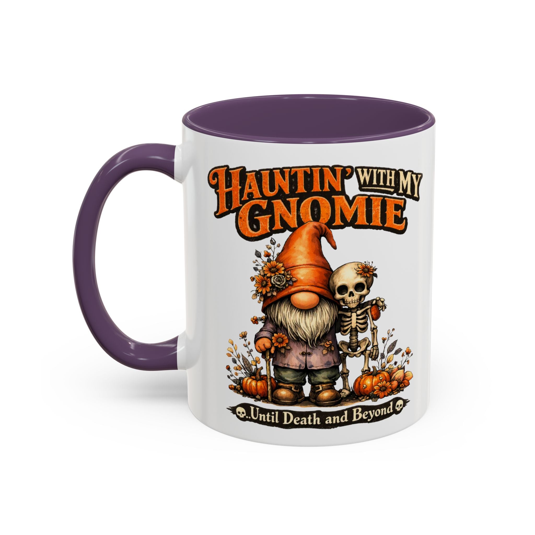 Hauntin' With My Gnomie Halloween Coffee Mug — 'Until Death and Beyond' Accent Mug