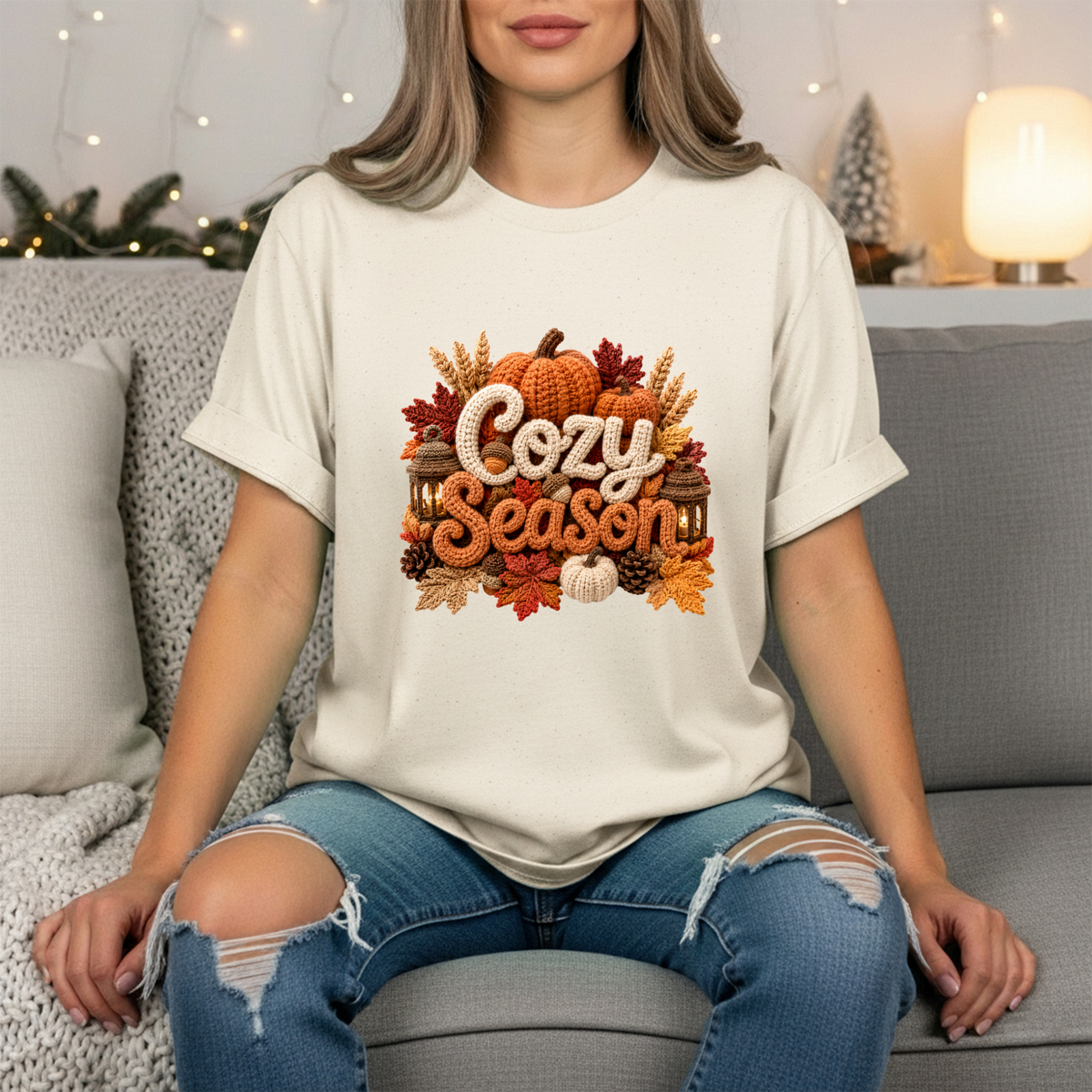 Cozy Season Faux Yarn T-Shirt TheCraftNook