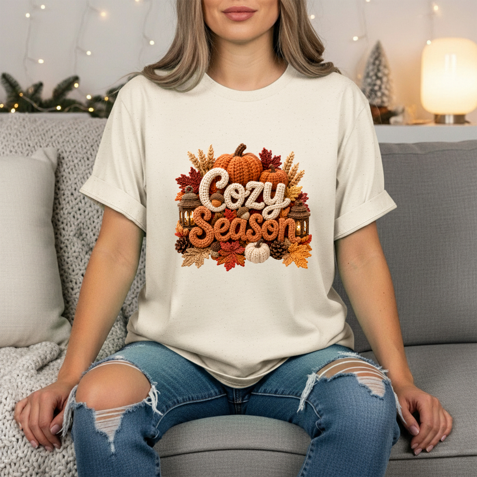 Cozy Season Faux Yarn T-Shirt TheCraftNook