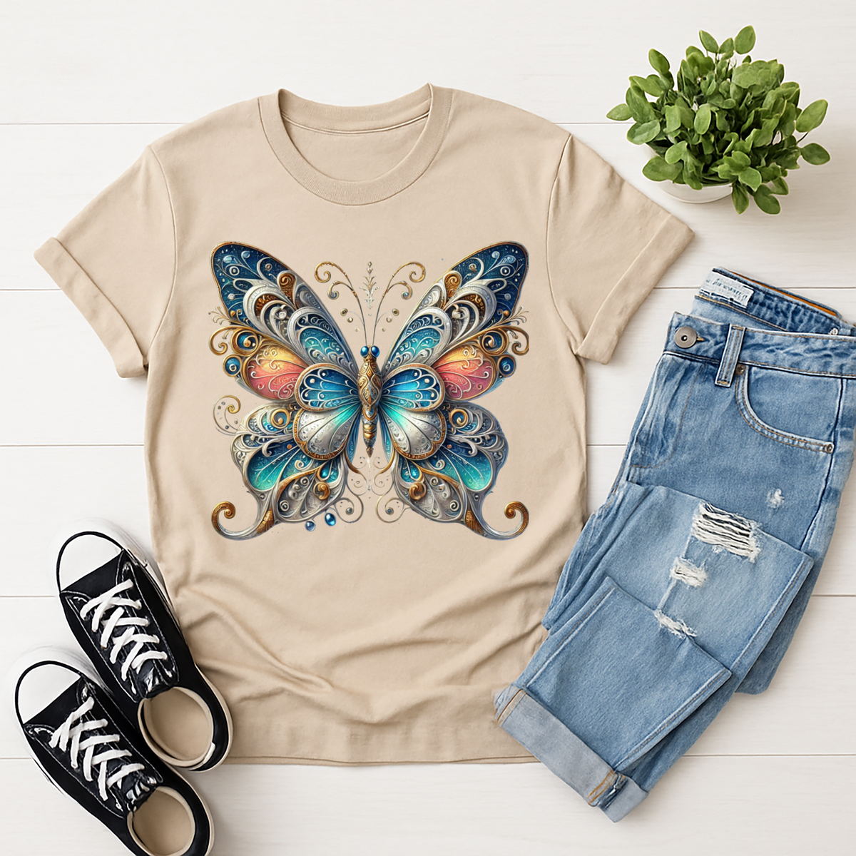 Fancy Butterfly Tee TheCraftNook