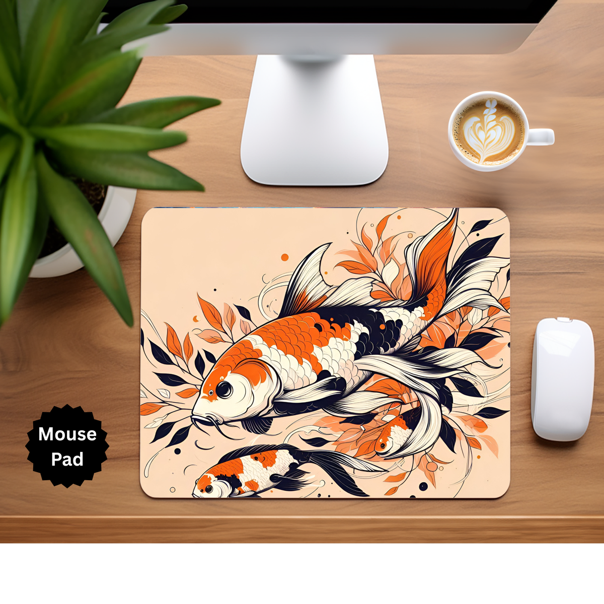 Koi Fish Mouse Pad TheCraftNook