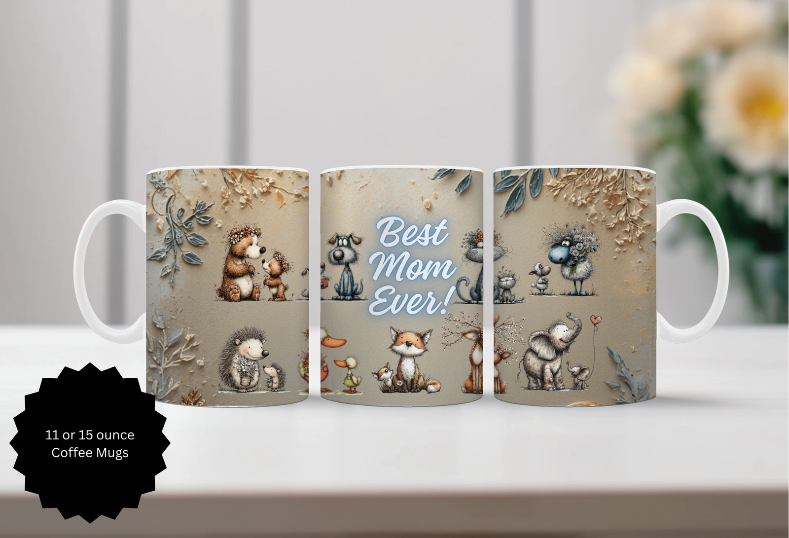 Mother's Day Mugs Human and Fur. TheCraftNook
