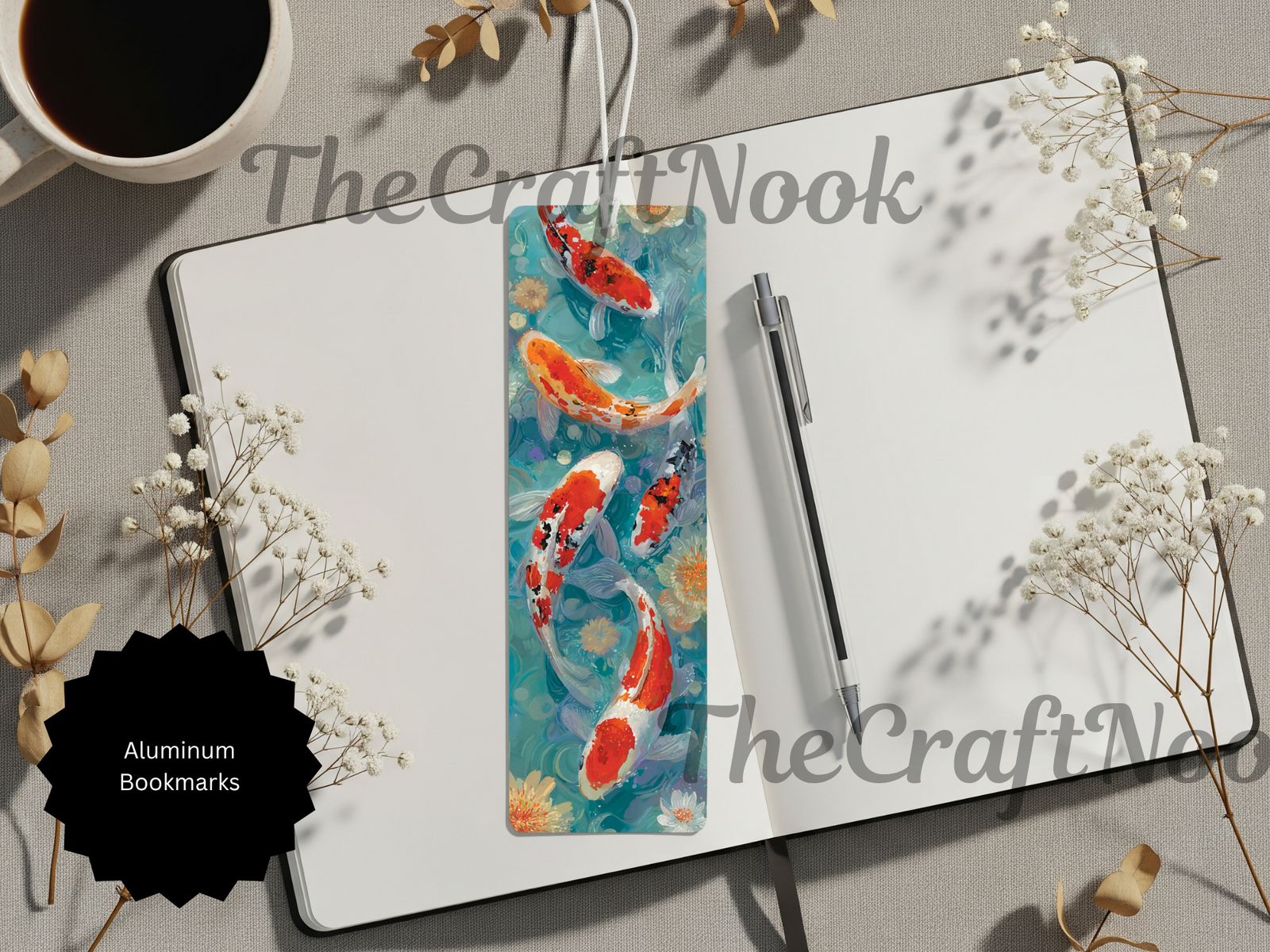 Koi Fish Bookmarks – Handcrafted Metal Bookmarks with Beads & Glitter TheCraftNook