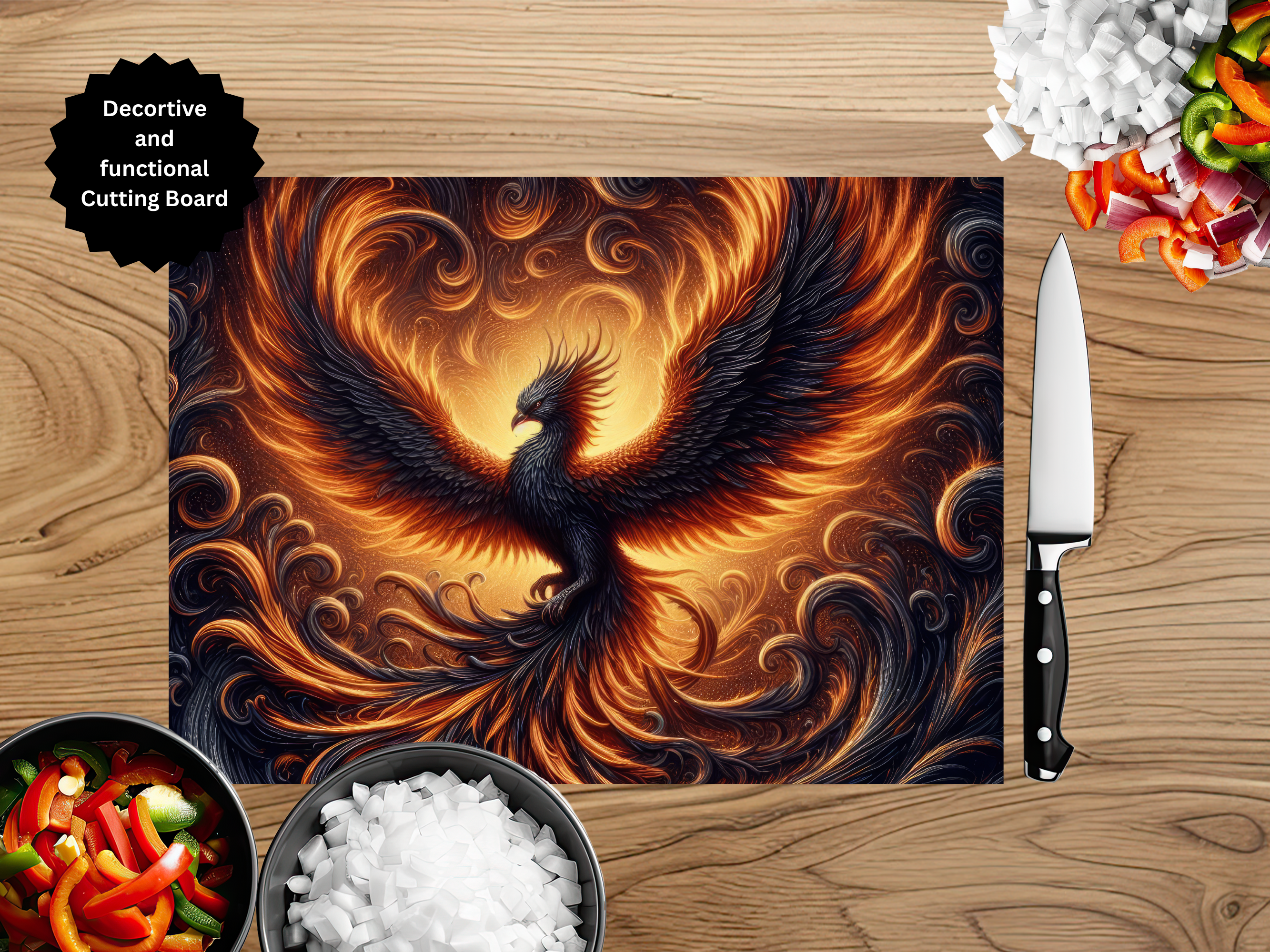 Phoenix Glass Cutting Board - Tempered Glass Kitchen