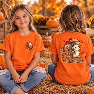 Kids Hello Fall Hedgehog Pocket and Back Graphics TheCraftNook