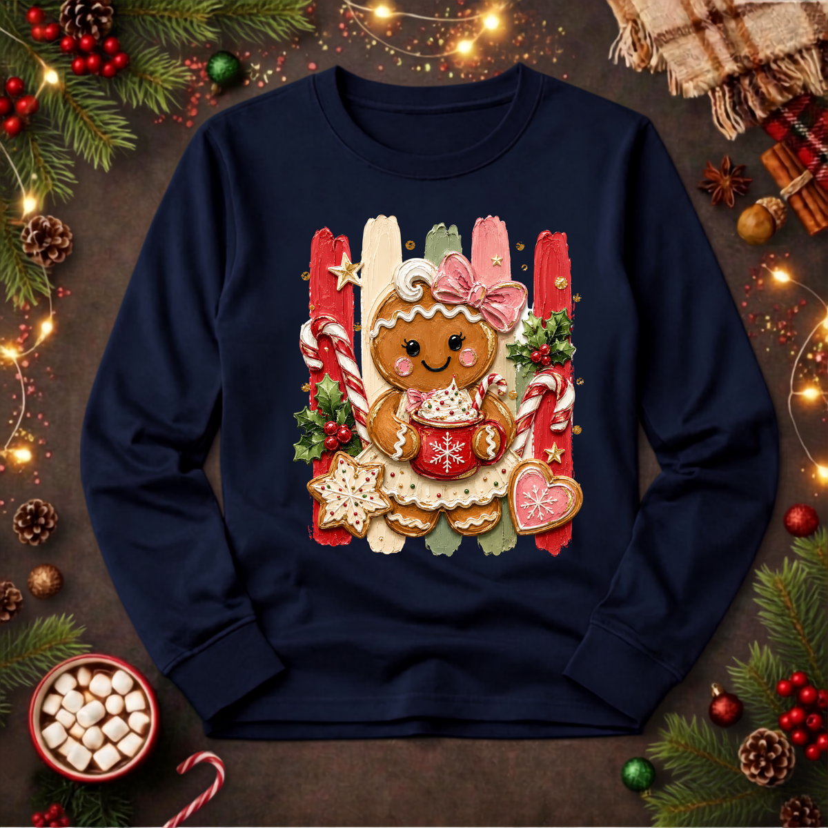 Holly Jolly Ginger Long Sleeve Tee TheCraftNook