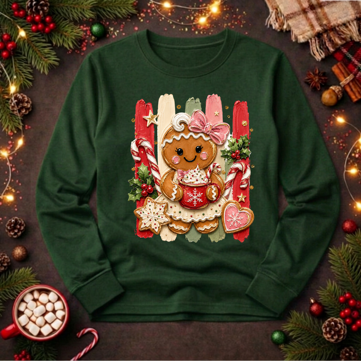 Holly Jolly Ginger Long Sleeve Tee TheCraftNook
