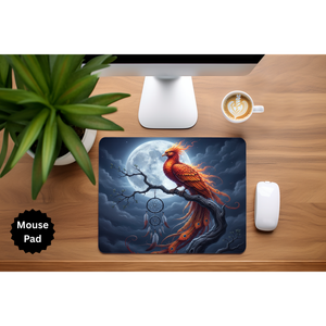 Phoenix Mouse Pad - Mythical Fire Bird Desk Accessory TheCraftNook