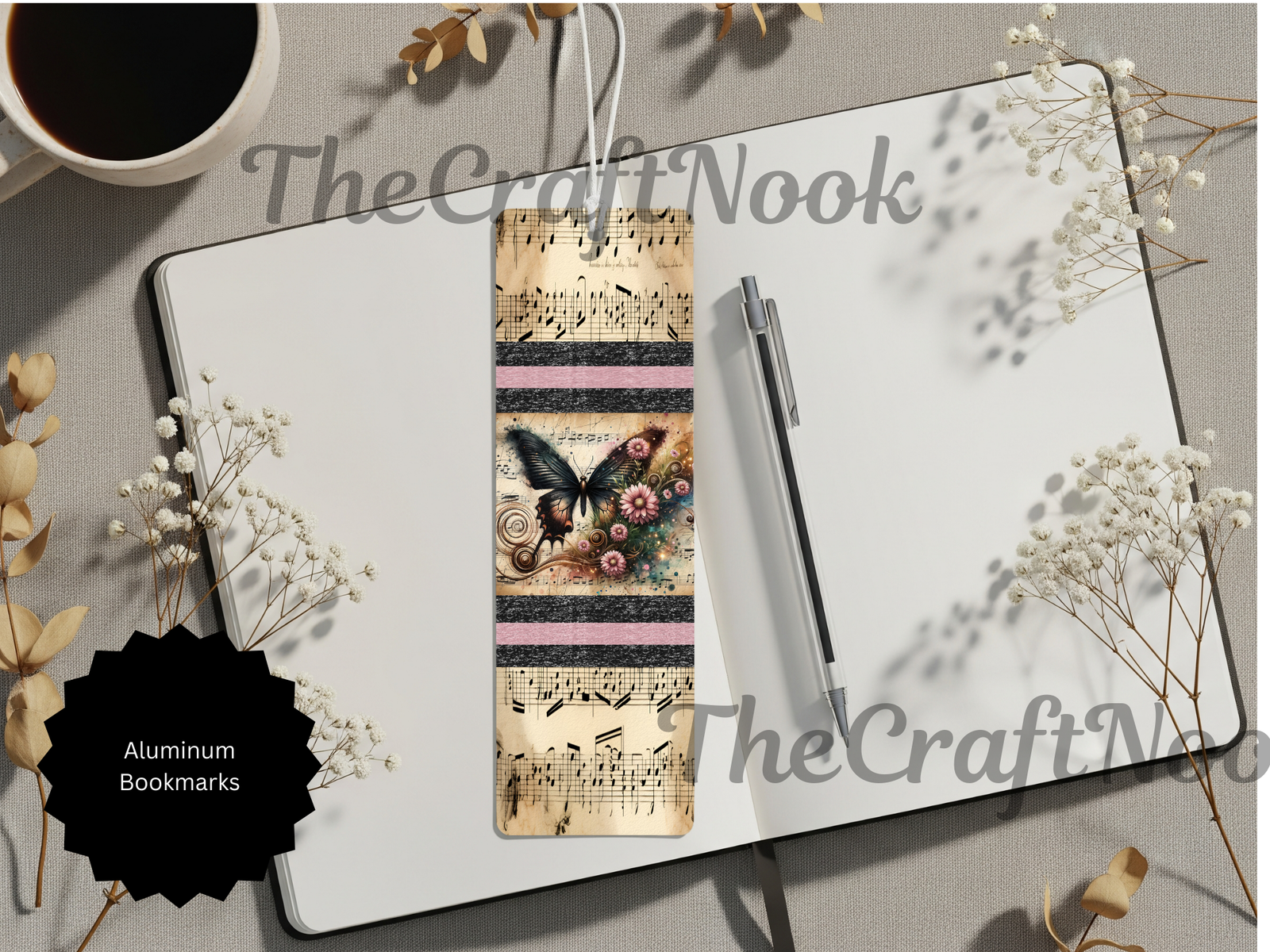 Butterfly Bookmarks - Handcrafted Aluminum Metal with Beads & Glitter TheCraftNook
