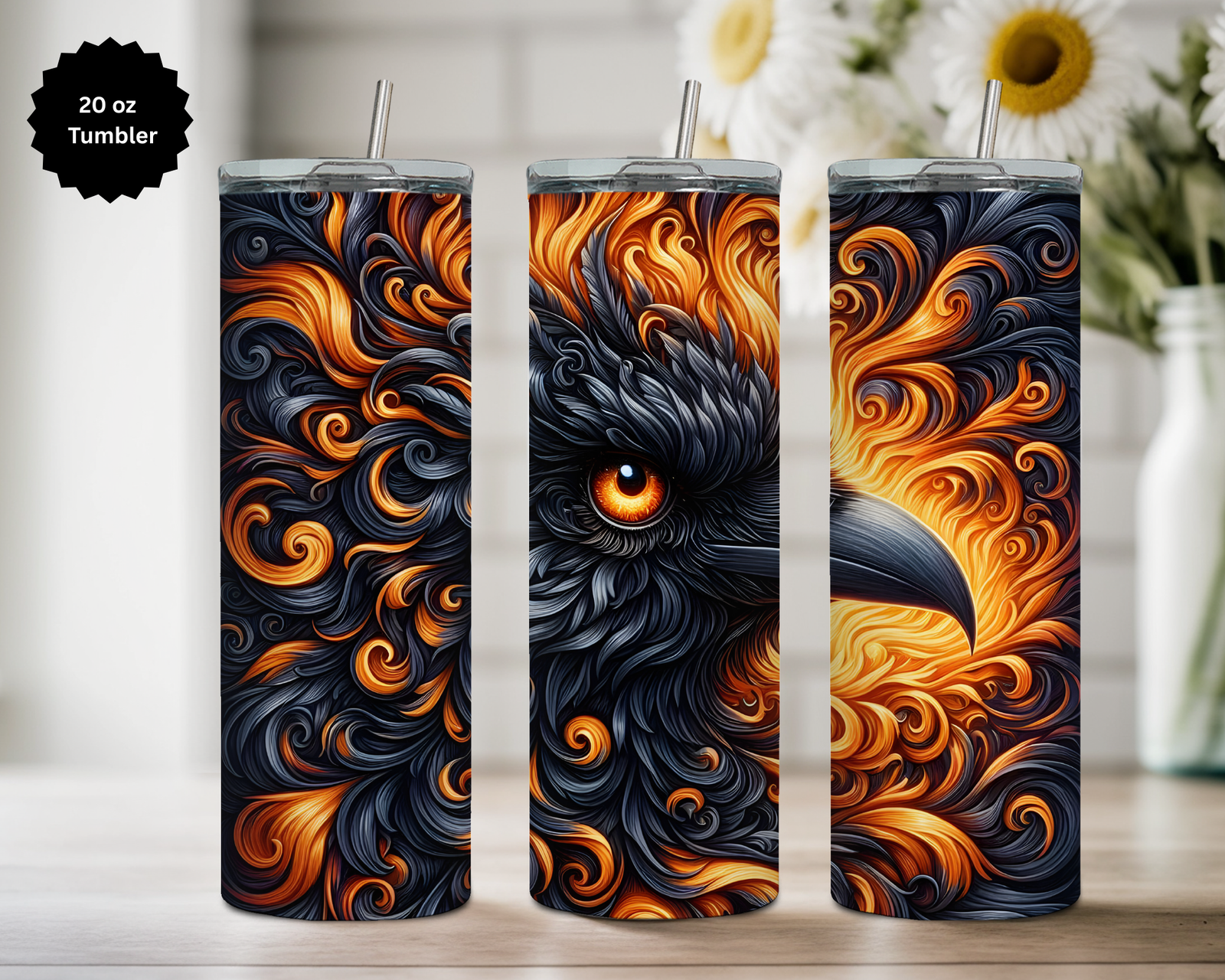 Phoenix 20 oz Stainless Steel Tumbler - Rise & Shine Collection TheCraftNook