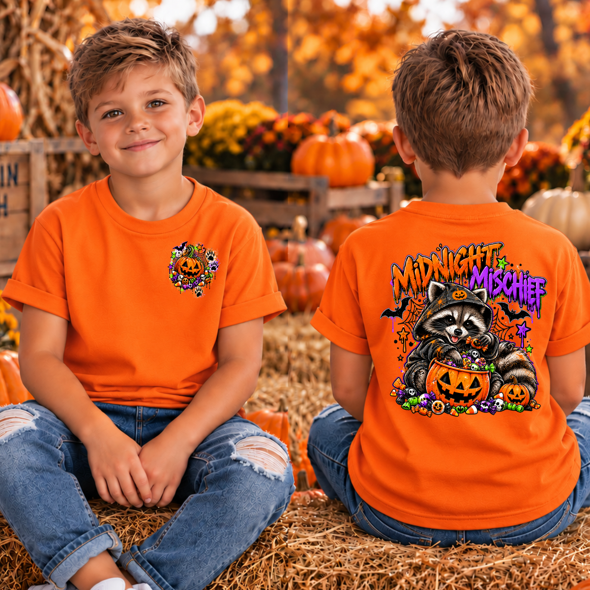 Kids Midnight Mischief Pocket and Back Graphics TheCraftNook