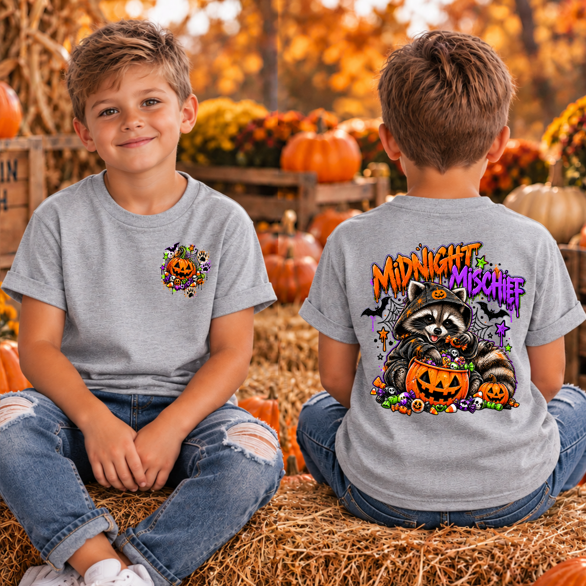 Kids Midnight Mischief Pocket and Back Graphics TheCraftNook