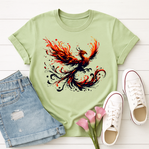 Phoenix Wings T-Shirt - Majestic Fire Bird Spread Wings Tee TheCraftNook