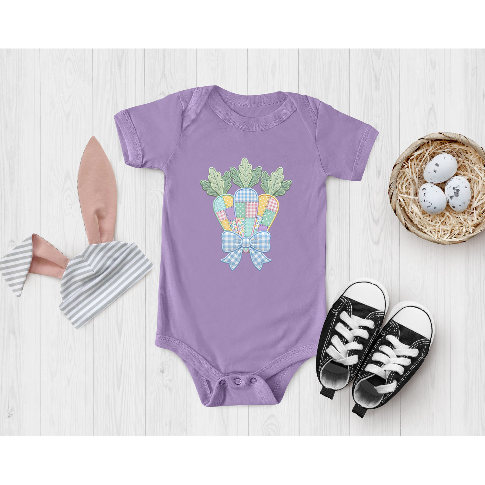 Patchwork Carrots Onesie TheCraftNook