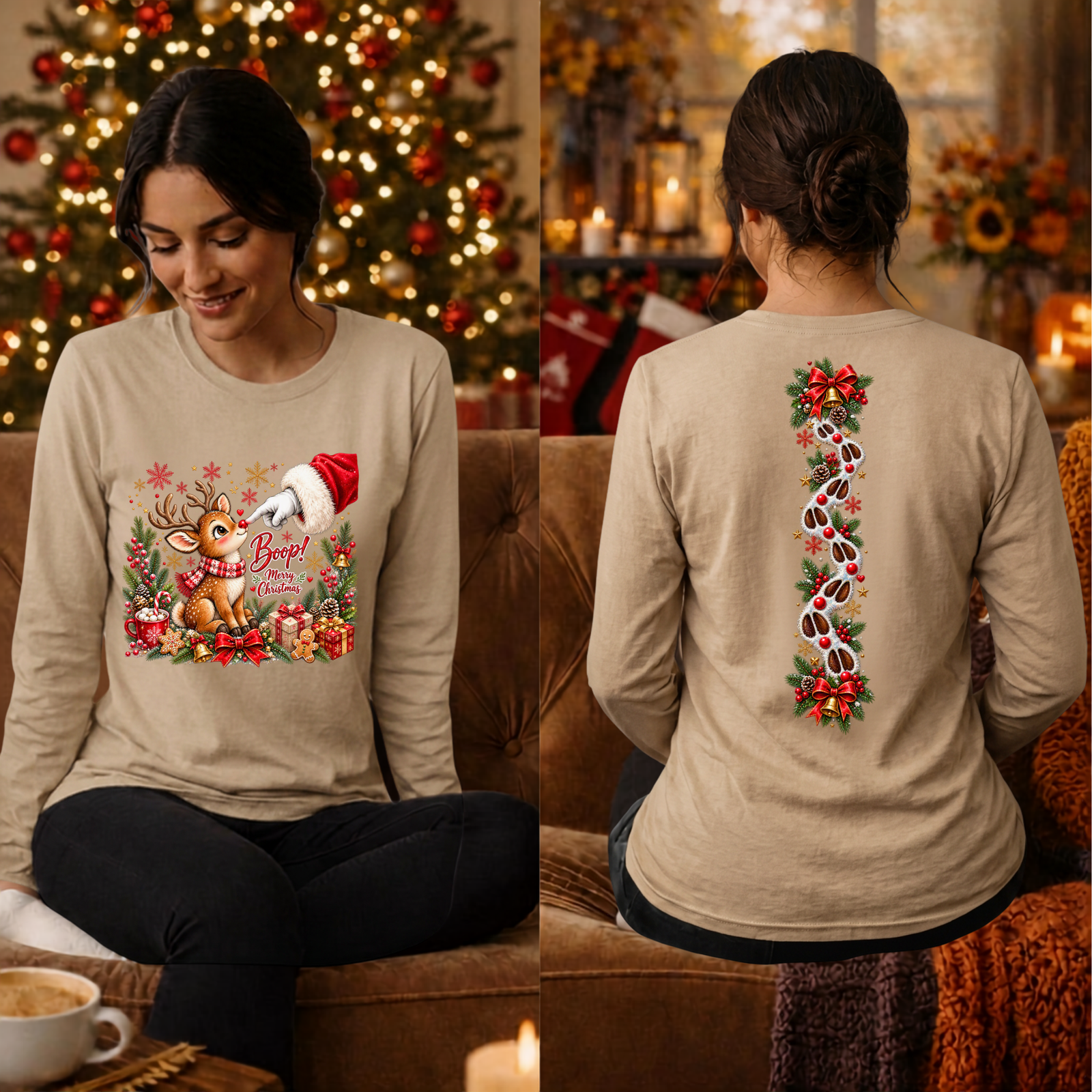 Boop Long Sleeve Tee Front and Back graphics TheCraftNook