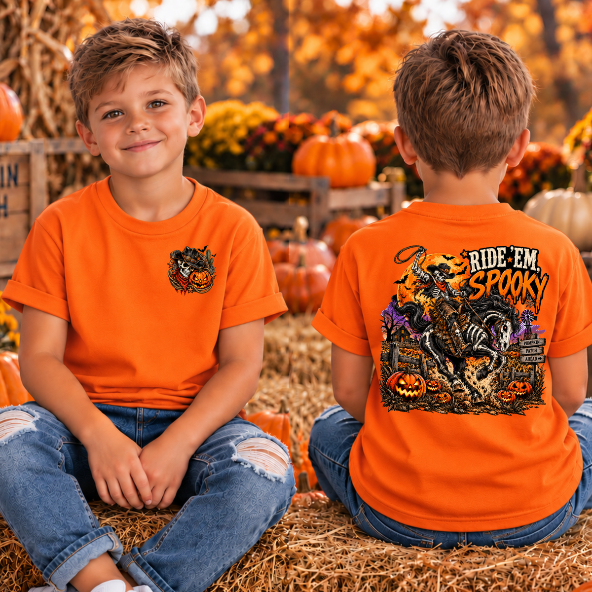 Kids Ride em Spooky Pocket and Back Graphics TheCraftNook