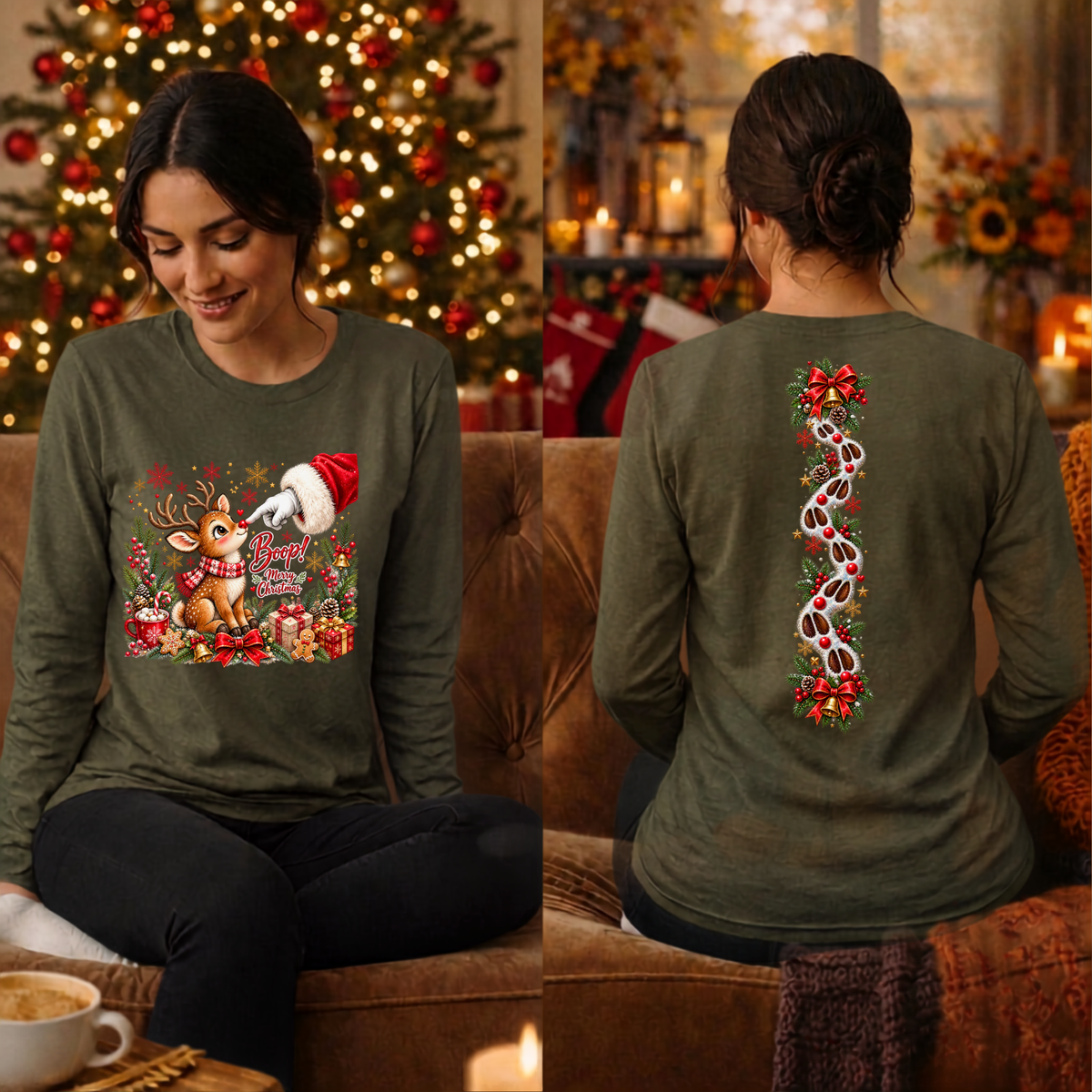 Boop Long Sleeve Tee Front and Back graphics TheCraftNook