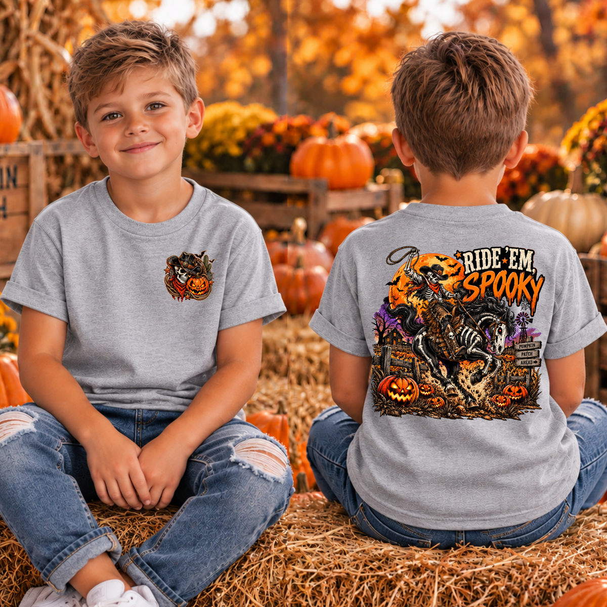 Kids Ride em Spooky Pocket and Back Graphics TheCraftNook