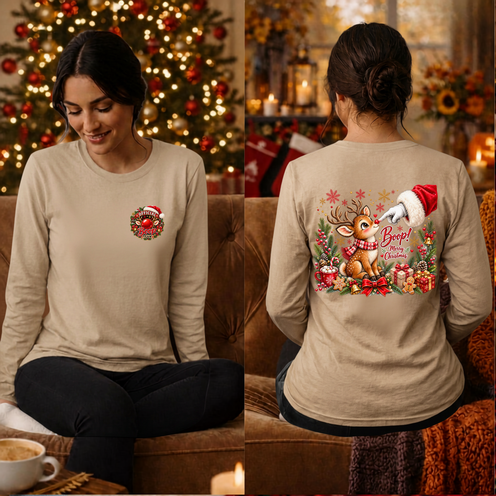 Boop Long Sleeve Tee Pocket and Back Graphics TheCraftNook