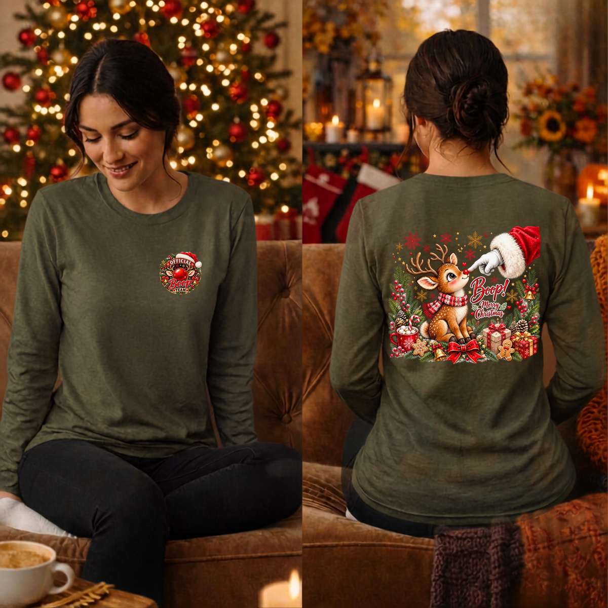 Boop Long Sleeve Tee Pocket and Back Graphics TheCraftNook