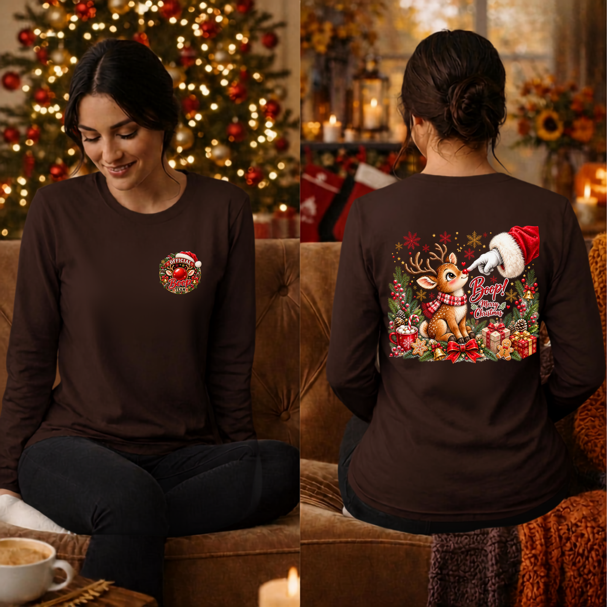 Boop Long Sleeve Tee Pocket and Back Graphics TheCraftNook