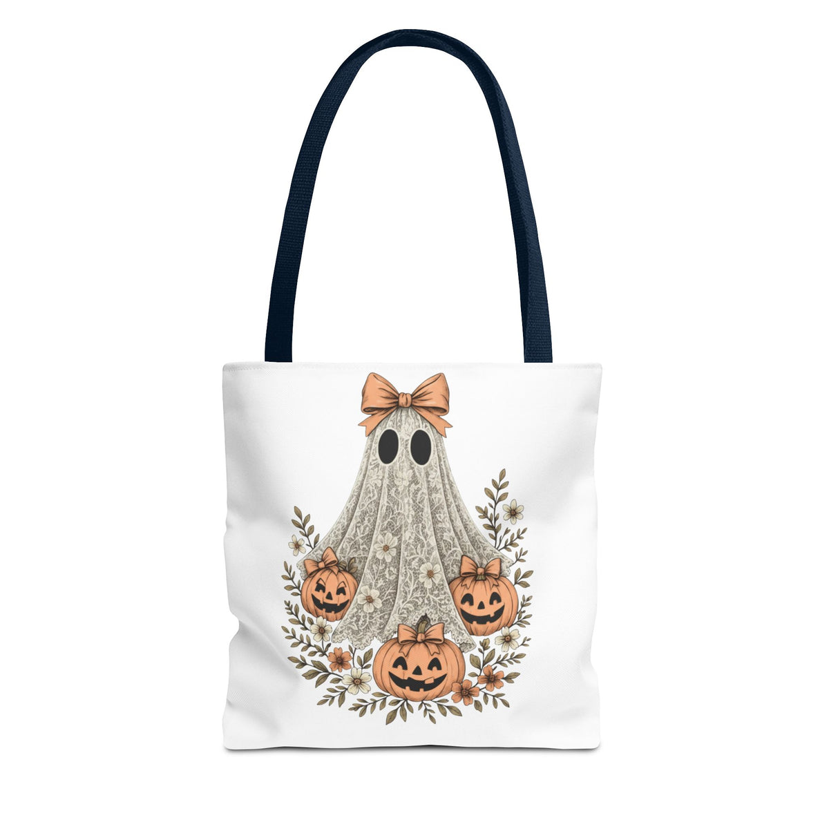 Lacey Ghost Halloween Cottagecore Tote Bag Printify