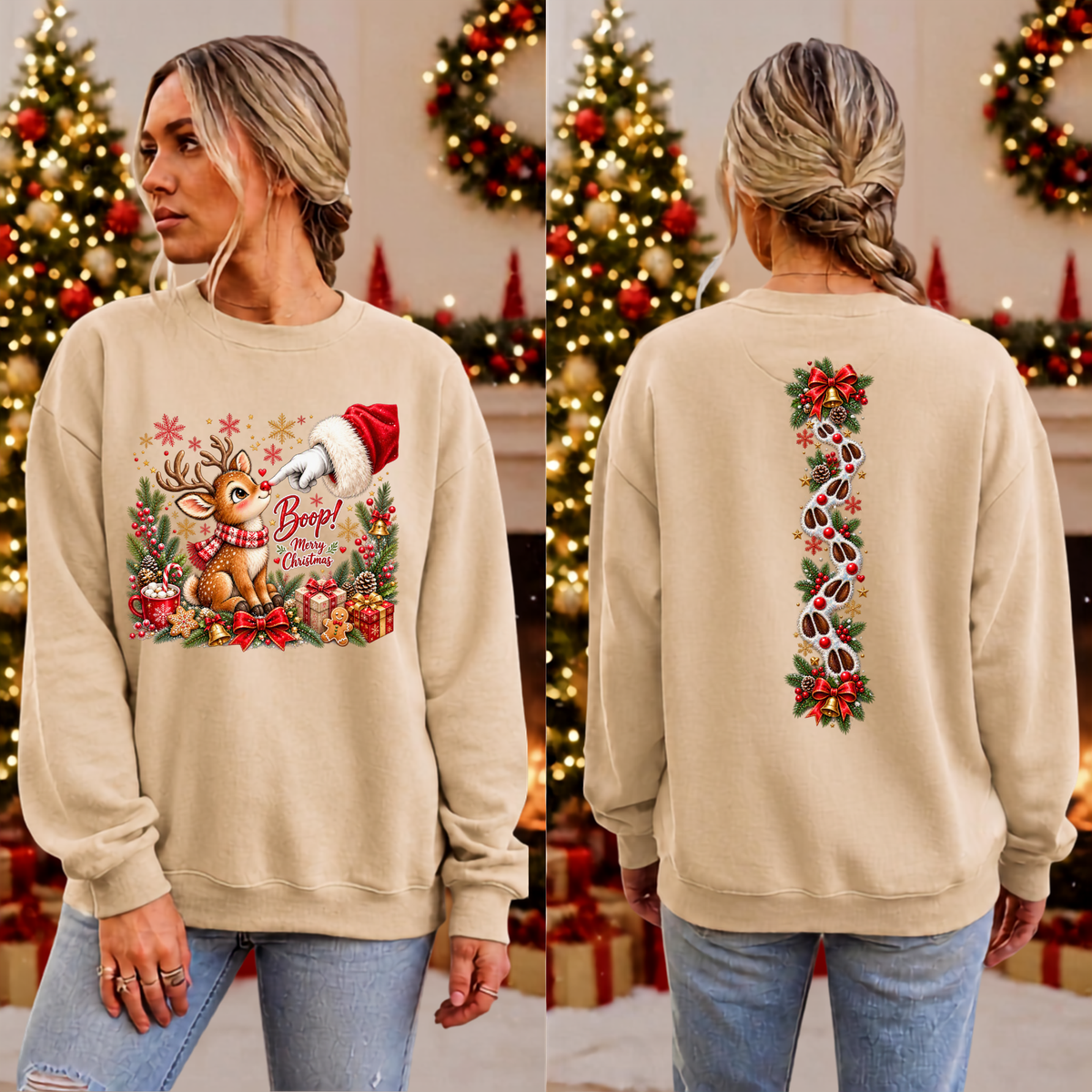 Boop Sweatshirt Front and back Graphics TheCraftNook