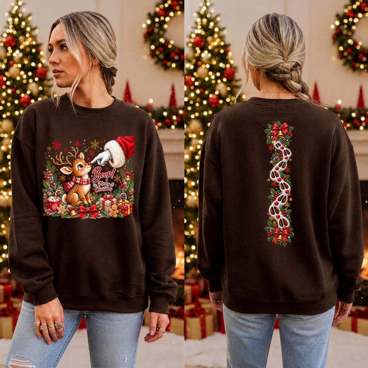 Boop Sweatshirt Front and back Graphics TheCraftNook
