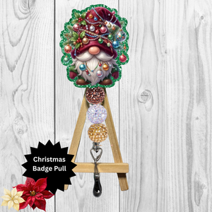 Christmas Light Gnome Badge Pull TheCraftNook