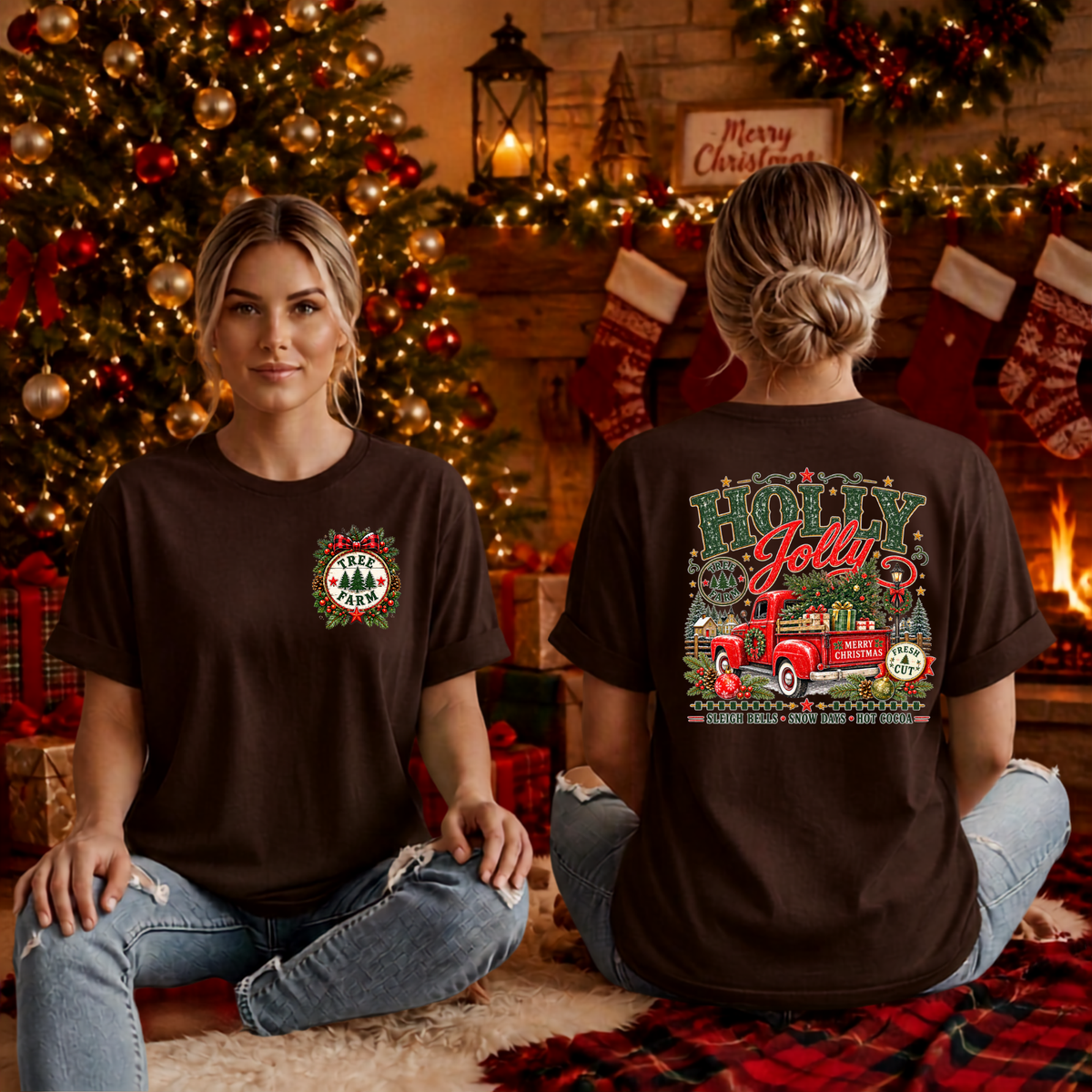Holly Jolly Farm Pocket and Back graphics TheCraftNook
