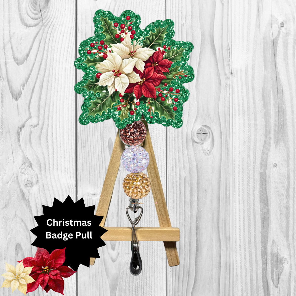 Poinsettia Badge Pulls TheCraftNook