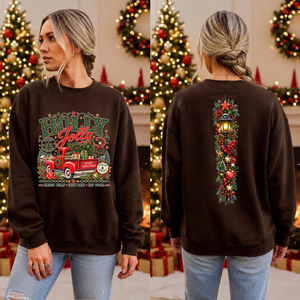 Holly jolly Farm sweatshirt Front and back graphics TheCraftNook