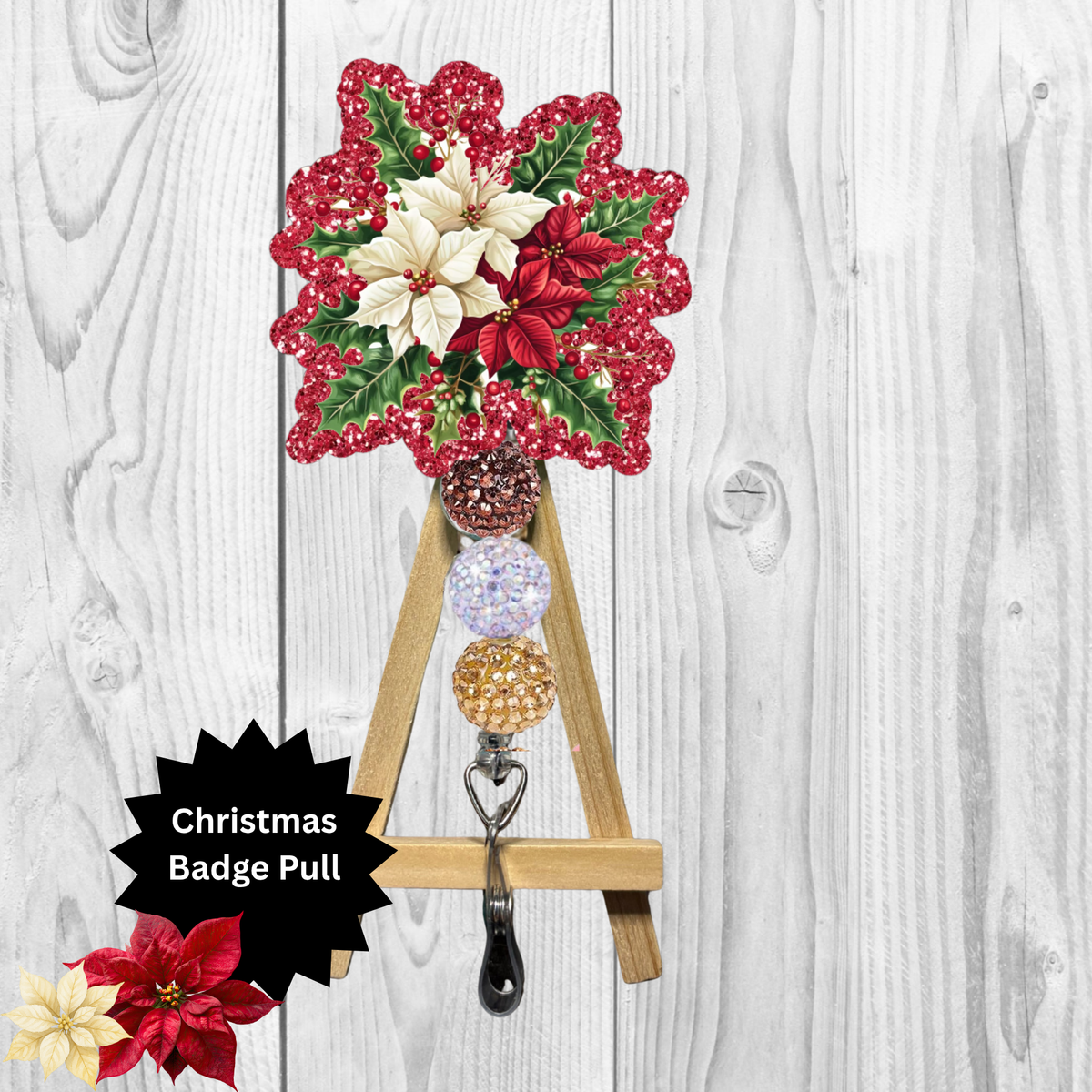 Poinsettia Badge Pulls TheCraftNook