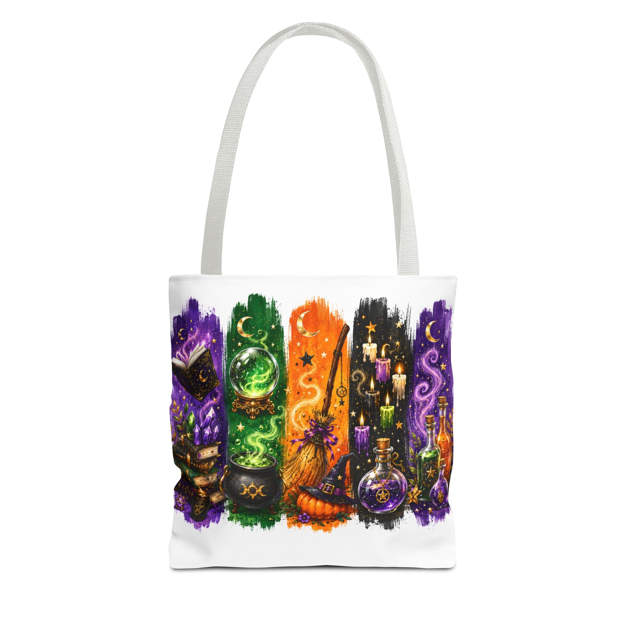 Autumn Alchemy Halloween Tote Bag — Colorful Witchcraft Apothecary Design