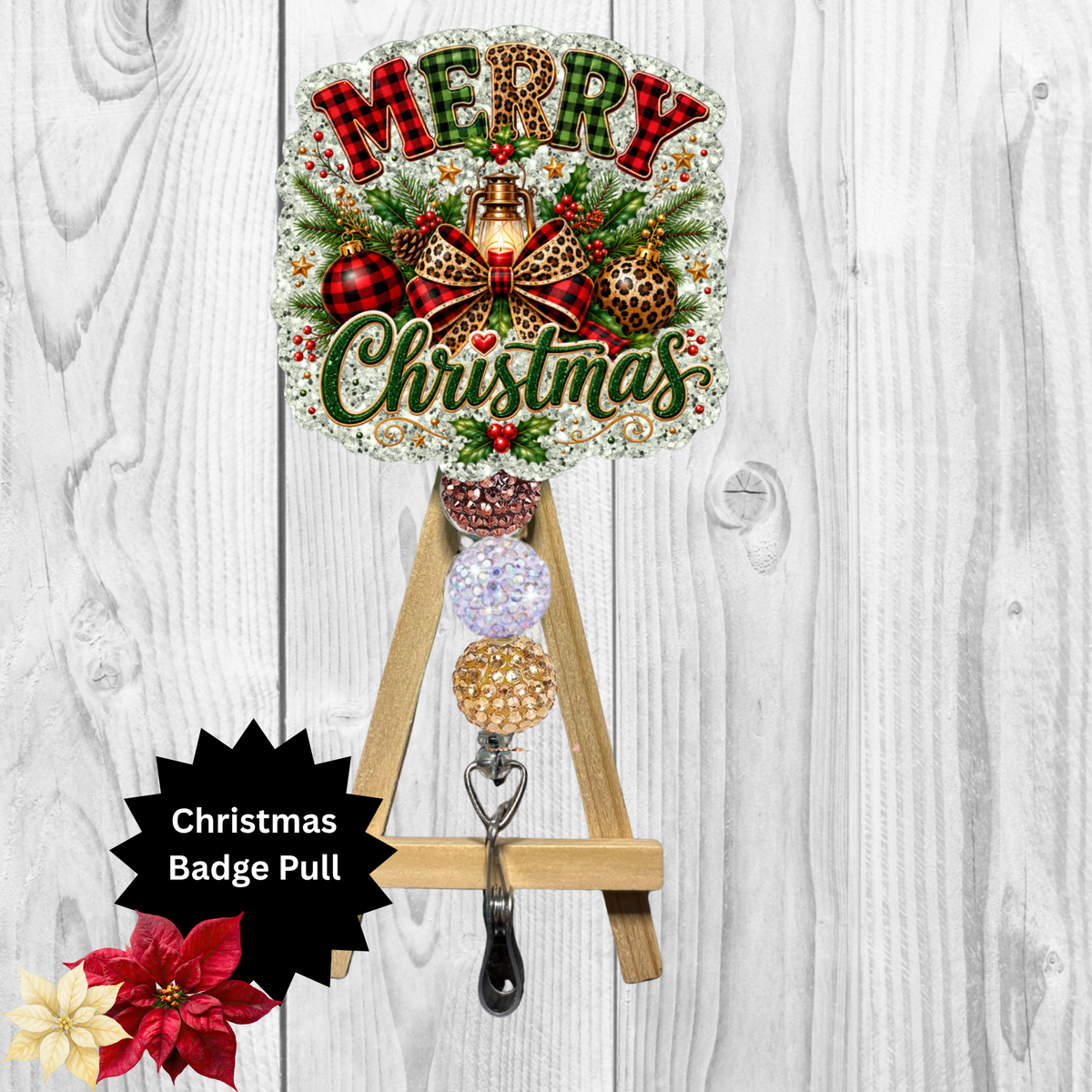Merry Christmas Badge Pull TheCraftNook