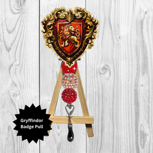 Lion House Crest Badge Pull – Wizard-Inspired Design TheCraftNook