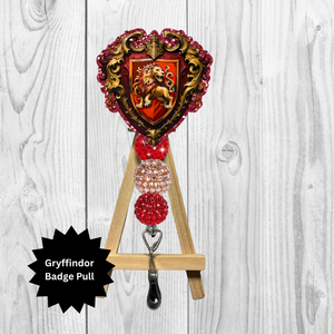 Lion House Crest Badge Pull – Wizard-Inspired Design TheCraftNook