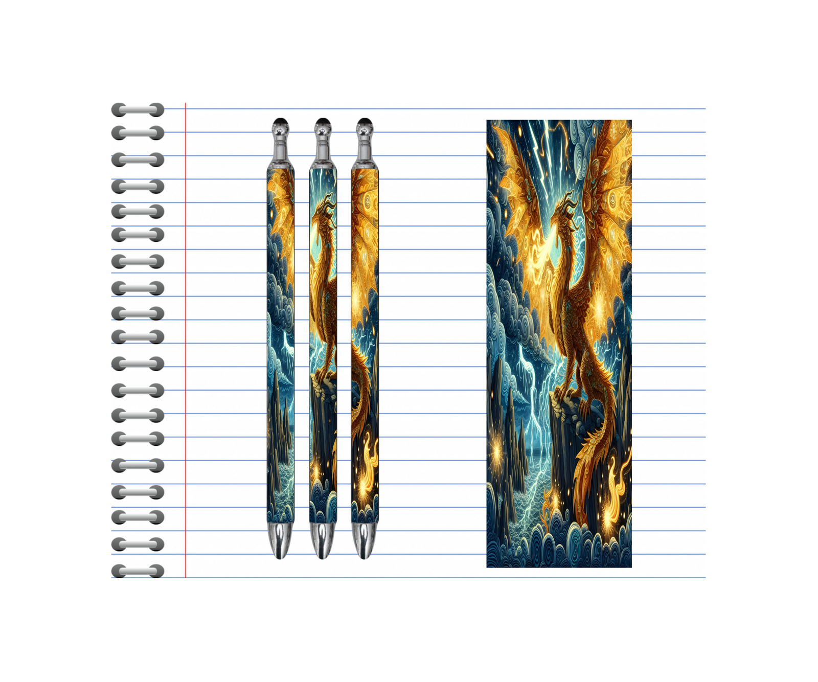 Refillable Pens, Dragon Images. Write your story with a spark of magic — smooth, bold, and dragon‑approved. multiple options and Images available. TheCraftNook