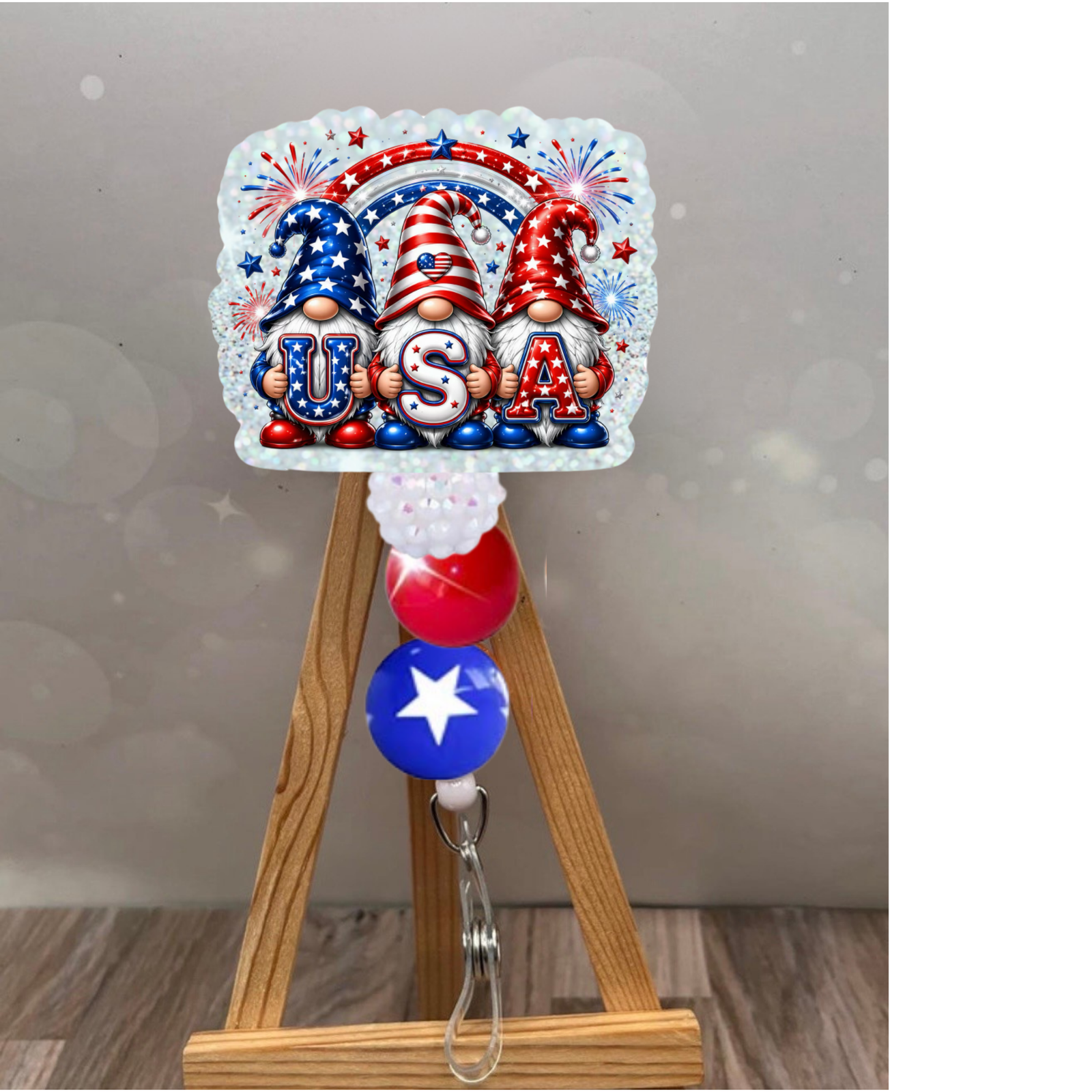 USA Gnome Badge Pull TheCraftNook
