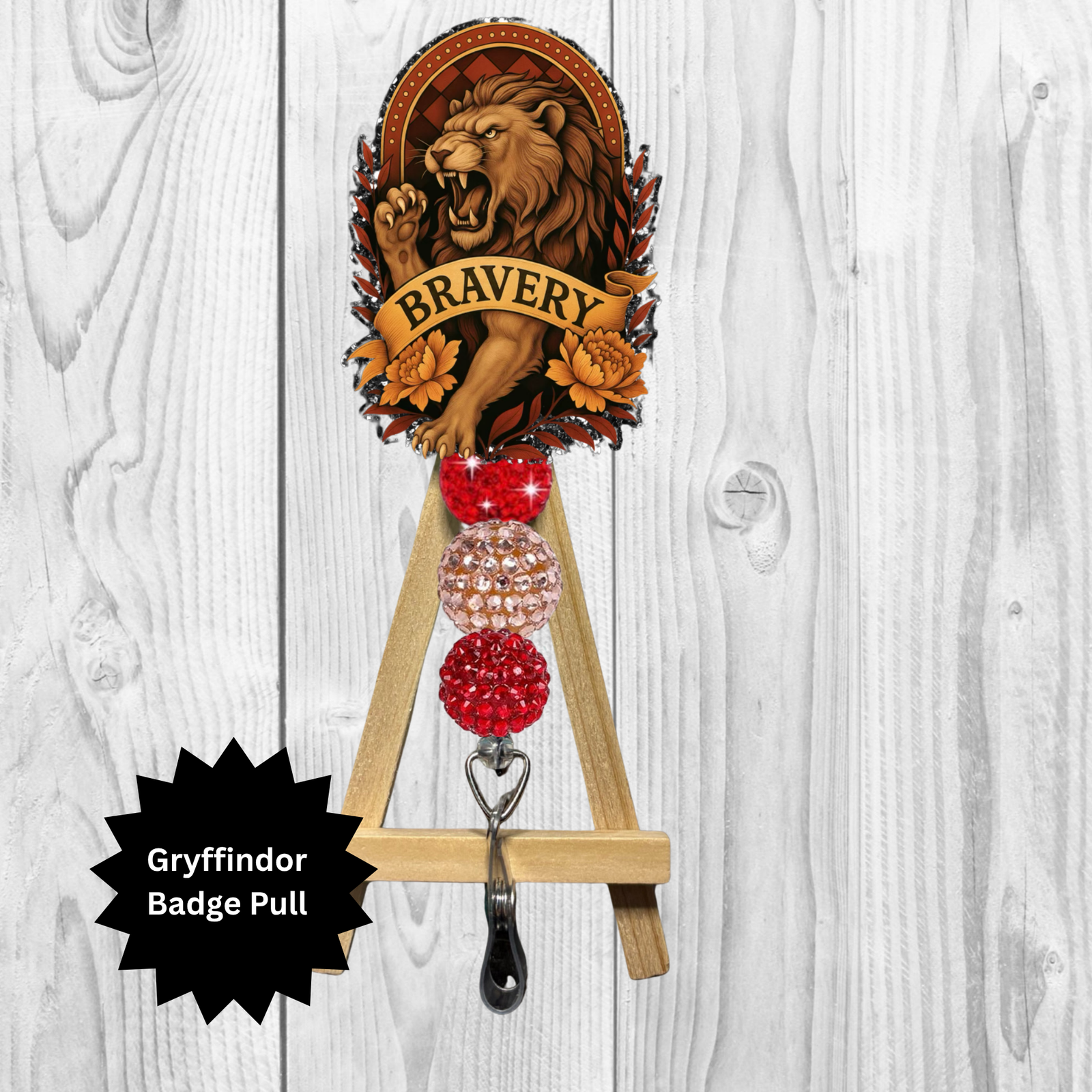 Lion House Badge Pull Bravery– Wizard-Inspired Design TheCraftNook
