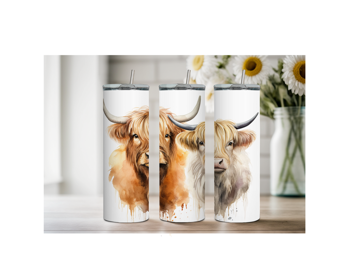 20 oz Highland Cutie Country Stainless Steel Tumbler. Multiple Images Available. TheCraftNook
