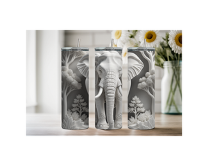 20 ounce Wise & Wonderful Elephant Stainless Tumbler. Multiple Sizes and Images Available. TheCraftNook